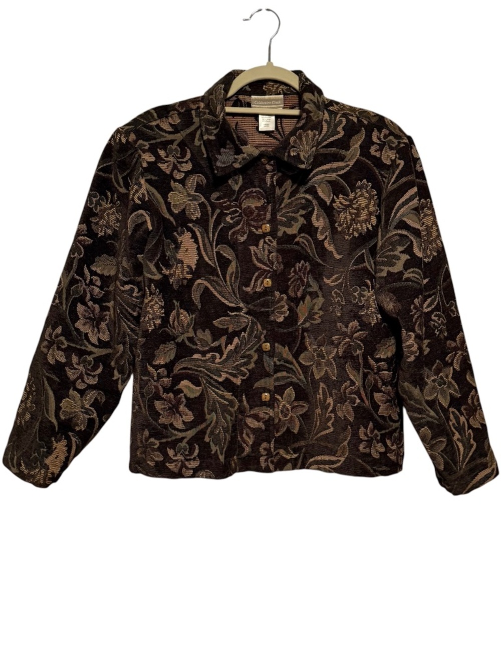 Vintage Coldwater Creek Floral Tapestry Blazer Jacket Size Petite Small